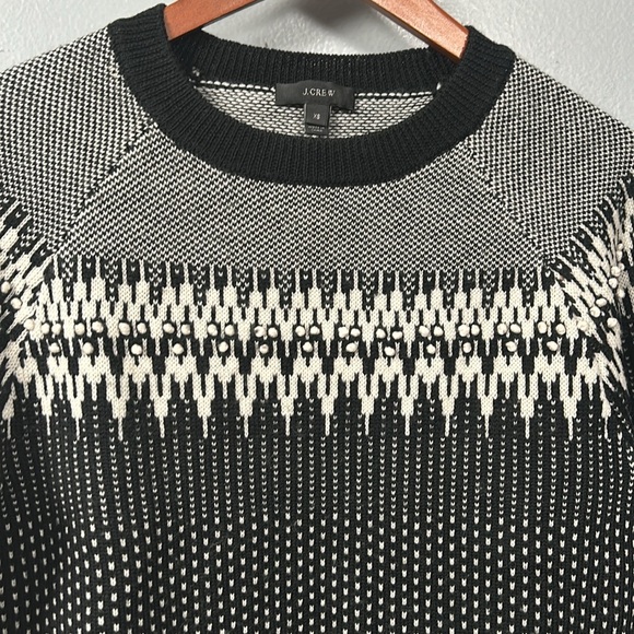 J. Crew Merino Wool Fair Isle Sweater S Black Ivory size XS - Picture 5 of 6